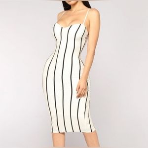 Black and white midi dress